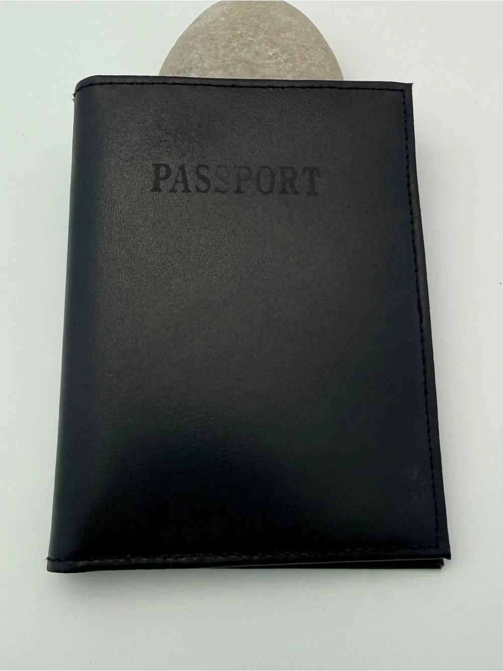 Black Leather Passport Wallet, NWOT, Unisex, Travel